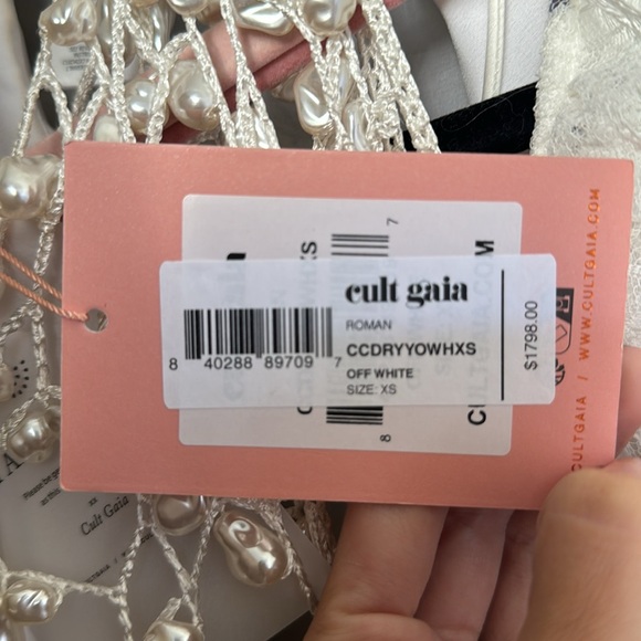 CULT GAIA ROMAN EMBELLISHED DRESS WHITE - Picture 5 of 5